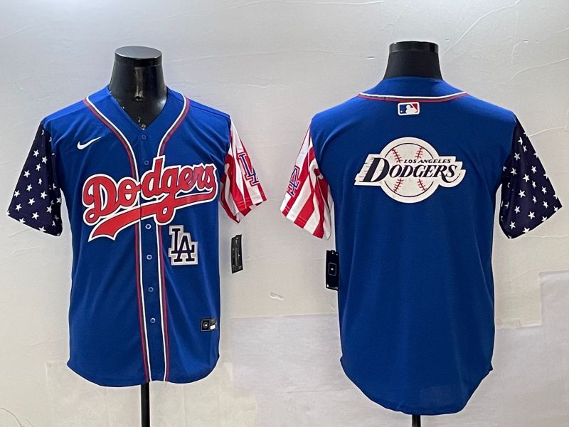Men Los Angeles Dodgers Blank Blue a generation of national flags Joint name 2025 Nike MLB Jersey style 29->los angeles dodgers->MLB Jersey